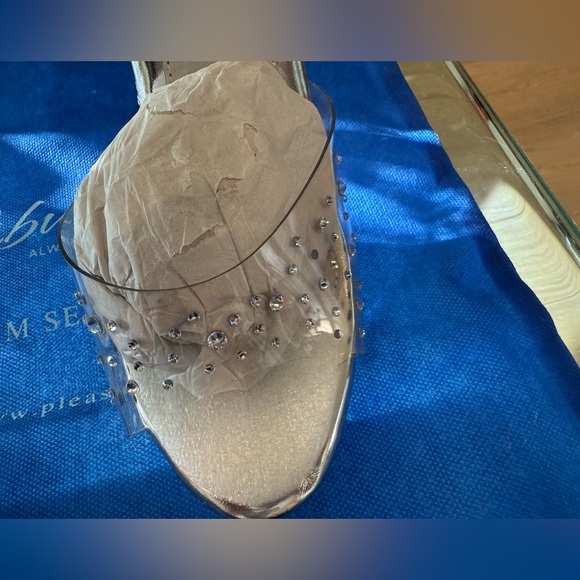 Fabulicious Transparent Open Toe High Heel Dress Sandal with Crystal Sparkles - Picture 4 of 6